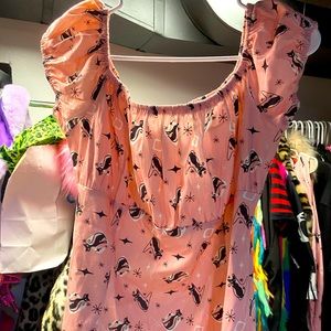 Pinup girl clothing top voodo vixen baby pink off the shoulder top